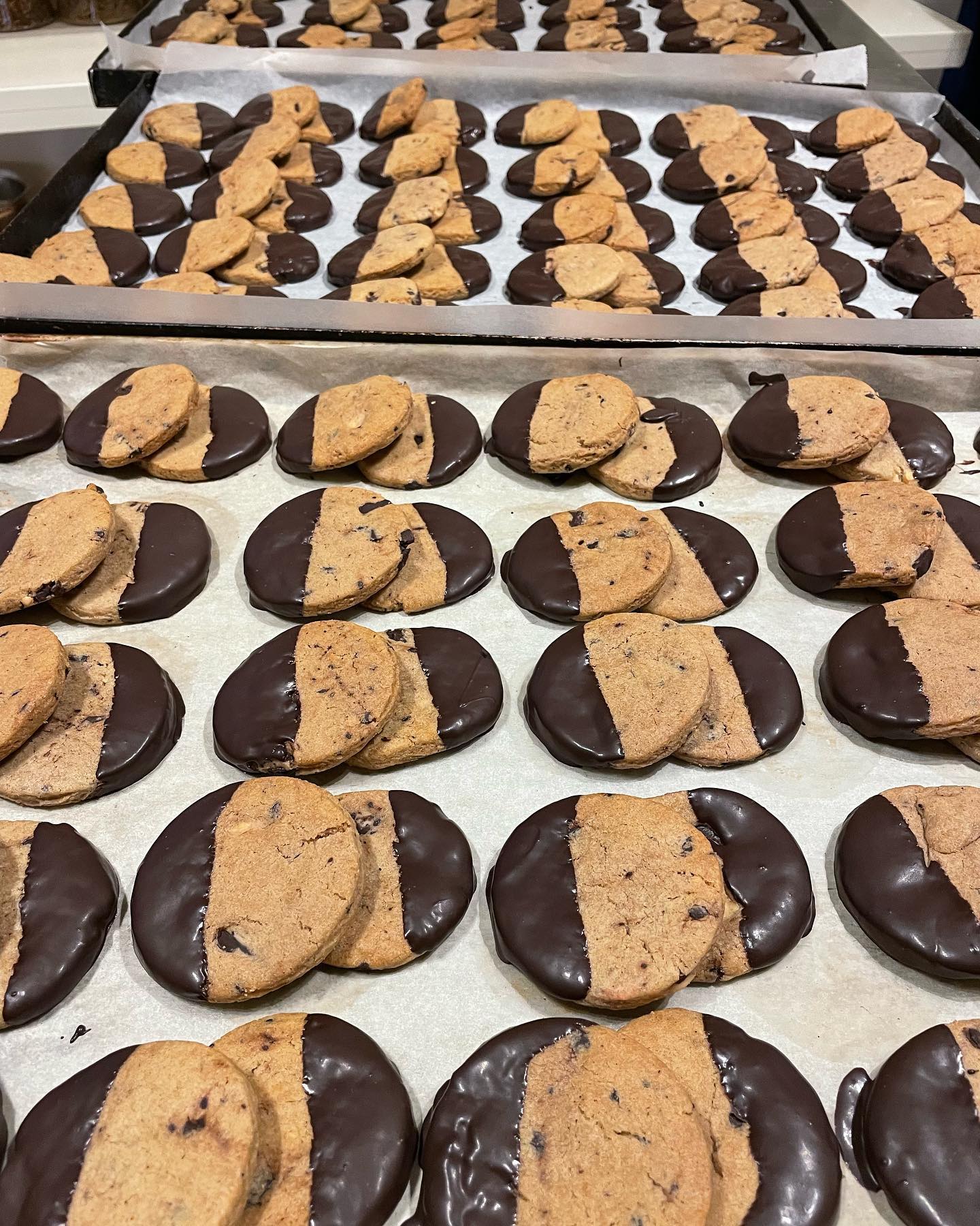 Chocolate dipped chocolate chip cookies with Gibb’s Farm coffee for the win! #chocolate #cookies #chochip #coffee ##snack #homebaked #freshbaked #baking