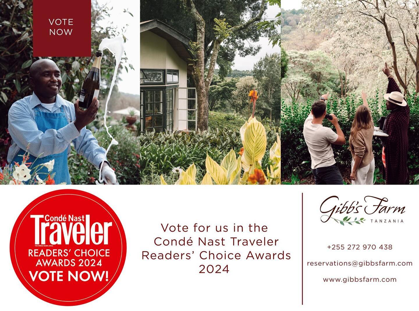 We are honoured to be nominated in the Condé Nast Readers Choice Awards. If you have enjoyed a visit or stay with us please vote for us https://condenast-interactive.typeform.com/to/EYtfprHM?typeform-source=www.cntraveler.com